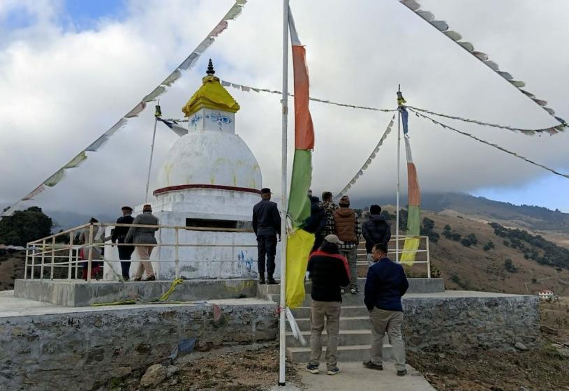 भोजपुरको पाँचधारेमा बौद्धस्तूप निर्माण